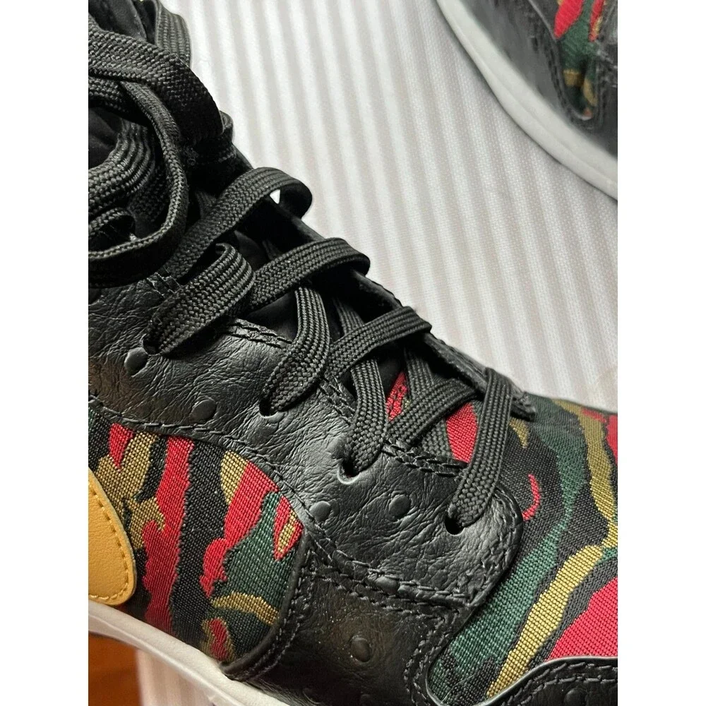 Nike Shoe Men 11 Dunk CMFT Premium Tiger Camo Ostrich 716714-002 Black Sneaker
